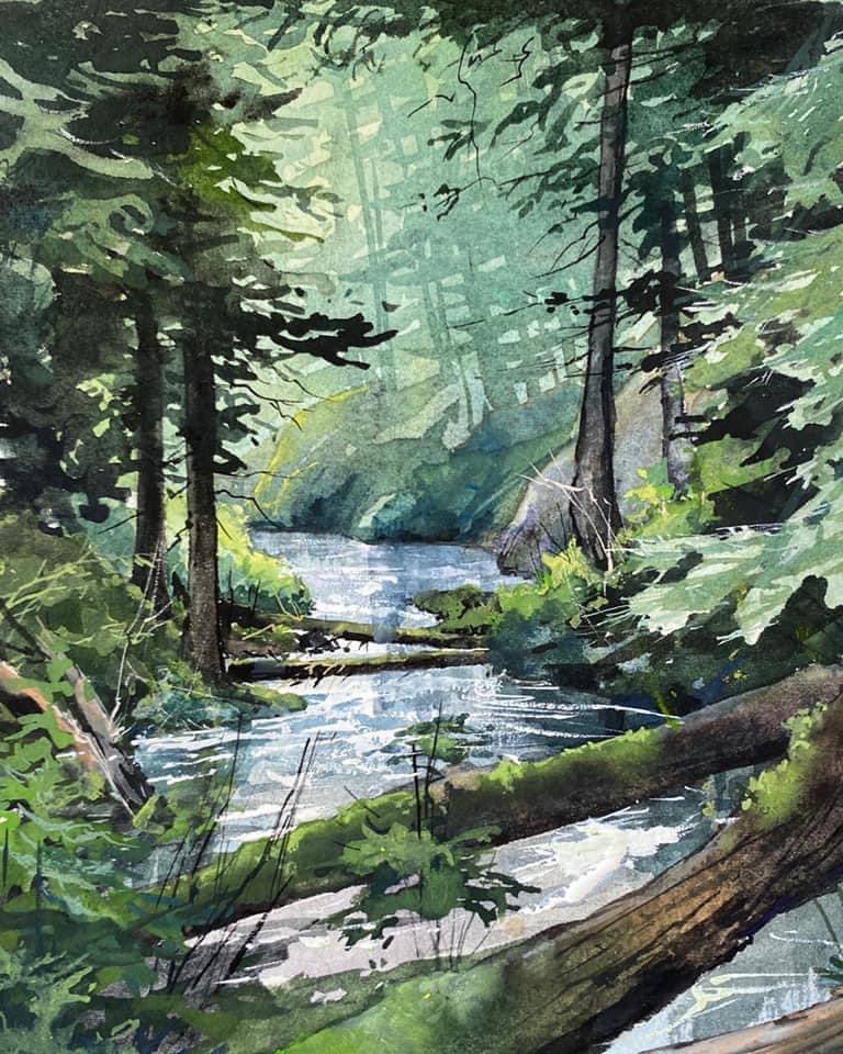 Show and tell! Share some pics of your favorite thing to draw/paint/create! Mine is woodland streams and waterfalls!