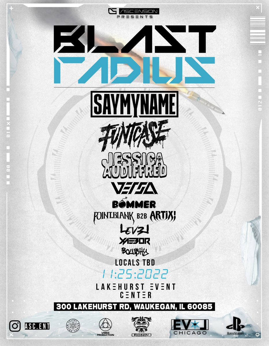 BlastRadiusFest's tweet photo. 💥BLAST RADIUS💥 NOW TAKING PLACE AT THE LAKEHURST EVENT CENTER WITH MASSIVE PRODUCTION!! SECURE YOUR TICKETS NOW!
•
•
•
•
#funtcase #Festival #Riddim #Dubstep #Bass #Electronic #Rave #Dub #Wub #Chicago #Explore #Travel #RoadTrip #Illinois #Concert #Show #Excision #Fest https://t.co/s4YItqiMqH