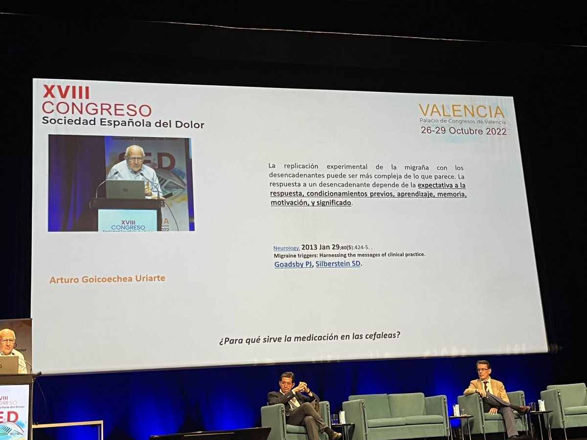 Asistiendo al debate de controversia sobre la eficacia de la medicación en la migraña <a href="/Sedolor/">Sociedad Española del Dolor</a> #SEDValencia22