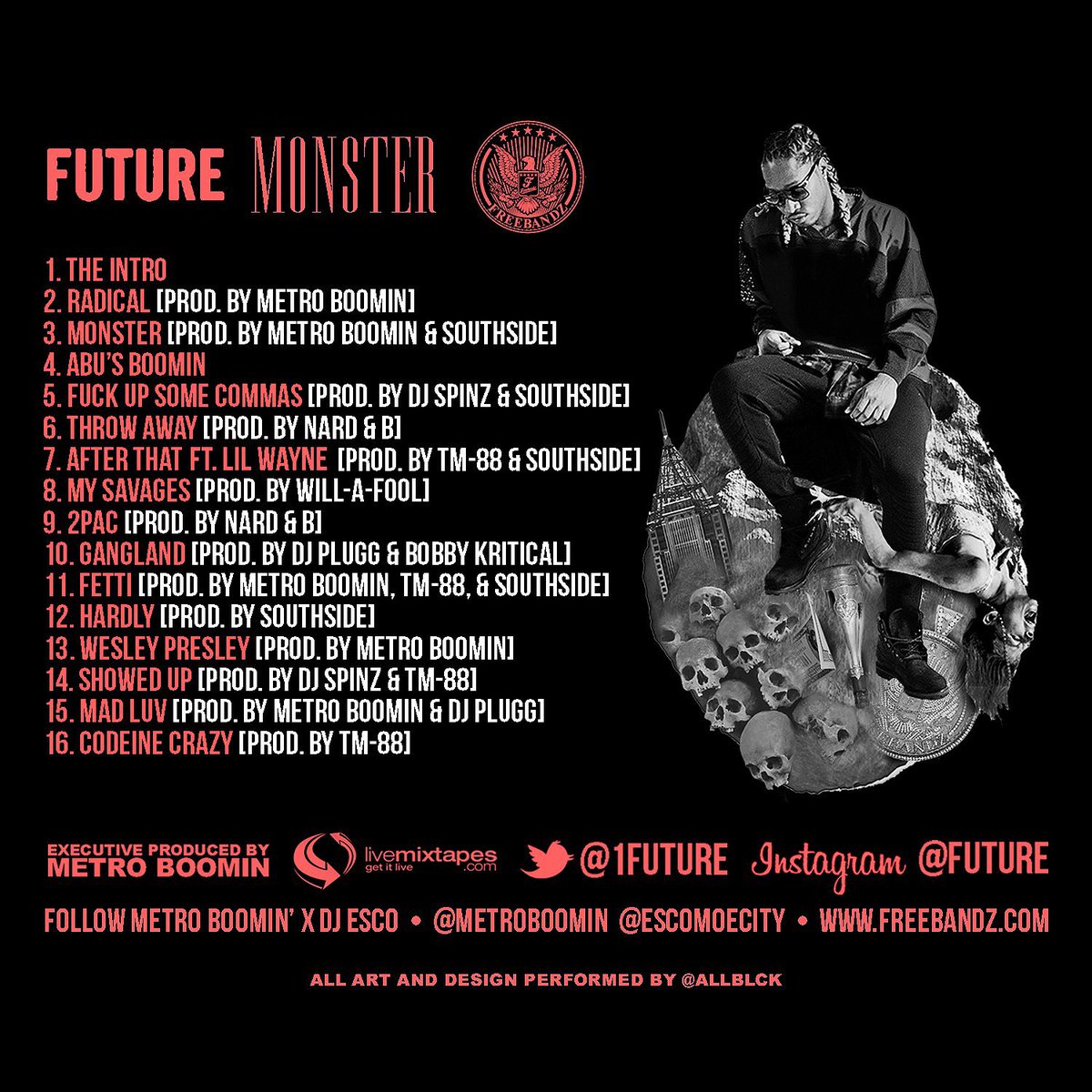 8 years ago today, Future dropped his 13th mixtape “MONSTER” Executively produced by @MetroBoomin , Future left earth on this but he really snapped on songs “Fetti”, “Gangland”, “Hardly”, and “Codeine Crazy” making this 1 of his Best tapes. What’s your fav beat on this? 🤔