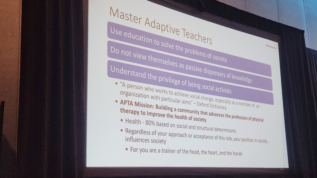 Yes! Society gives us the privilege of molding minds. Let's all strive to become master adaptive teachers. From @LisaVanHoosePT and Dr. Jensen at the GRJ Form. <a href="/acapt2/">ACAPT</a> <a href="/APTA_AcadPTEd/">Academy of Physical Therapy Education</a> #ELC
