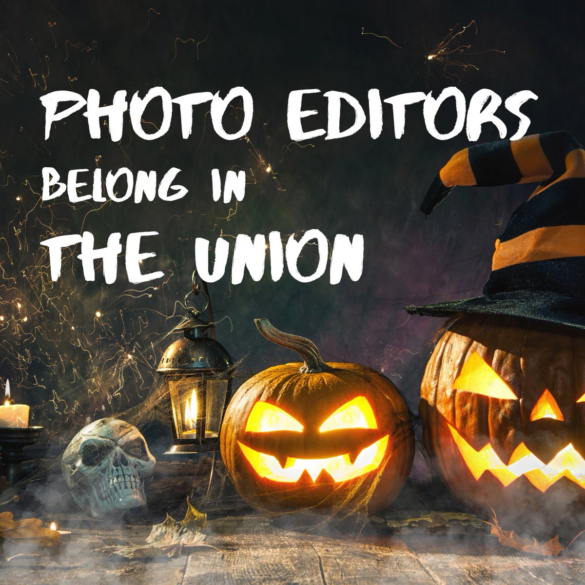 IAPE1096's tweet photo. When we filed to represent WSJ Photo Editors 49 days ago, little did we know the Great Pumpkin would arrive before the NLRB would grant an election for @Unionize_Photo staff. https://t.co/h6wklNBIgc
