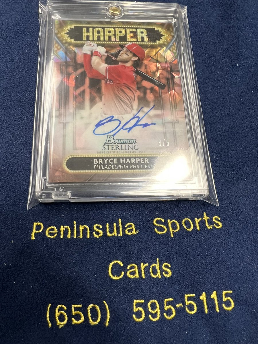 PeninsulaSC's tweet image. Monster customer hit out of the new @Topps Bowman Sterling! Bryce Harper auto /5. #phillies #worldseries