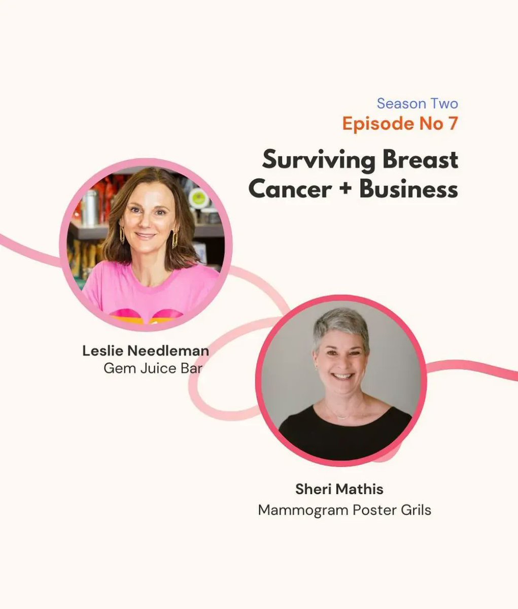 We’re excited to celebrate Leslie’s guest appearance on She Makes Podcast 🥳 She discusses being a Breast Cancer warrior &amp; co-running @TheGEMJuiceBar along with Sheri Mathis of <a href="/Mammopostergirl/">Mammogram Poster Girls</a>.

It's LIVE &amp; brought to you by Mosaic Makers Collective!

📸 She Makes Podcast
