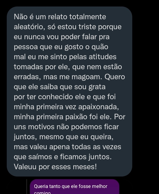 relatorandom's tweet image. esse relato foi triste