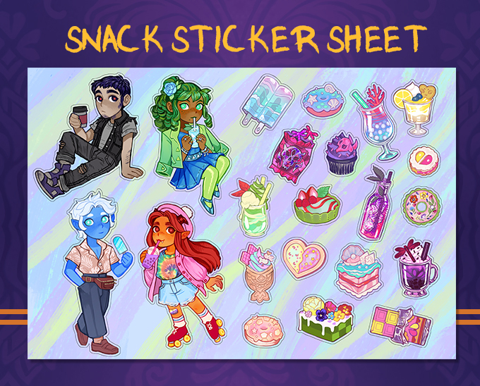 #ICYMI! AVA’S DEMON: BOOK TWO: AFTERMATH @kickstarter Backers can pick up this @avasdemon Snack Sticker Sheet as an exclusive piece of add-on merch with their campaign pledge! Will you make the pact? skybnd.info/ADKS2t #AvasDemon