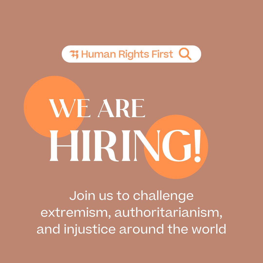 If you are interested in challenging extremism, using technology in the service of human rights, countering systemic injustice, and opposing authoritarianism, you might be a welcome addition to our team. humanrightsfirst.org/careers/