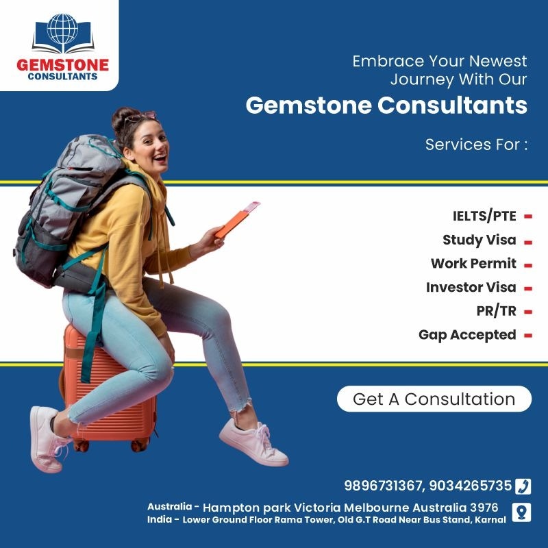 gemstonecons's tweet image. Start your journey towards study abroad For more details get in touch with Gemstone Consultants at 9896731367 #studyvisaconsultant