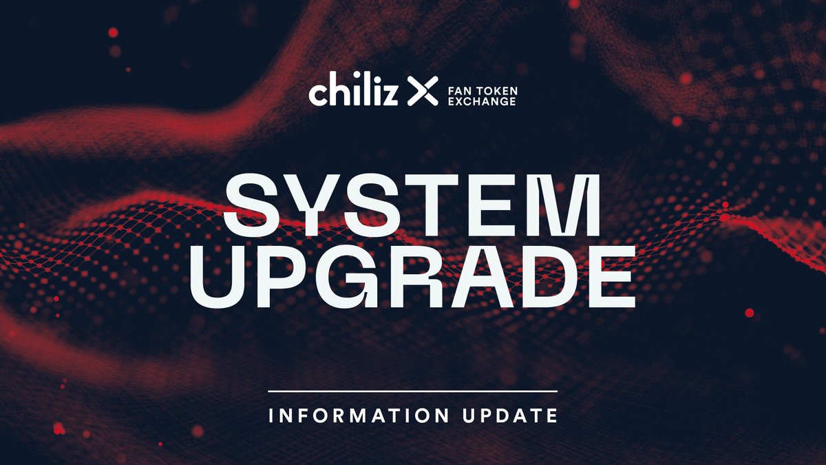 📢 We will suspend all deposit and withdrawal services on Chiliz𝐗 on October 30 at 12:00 AM CEST due to a scheduled system upgrade. The upgrade will take approximately one hour. More info 👉 bit.ly/ChilizXUpgrade… ⚡️ $CHZ