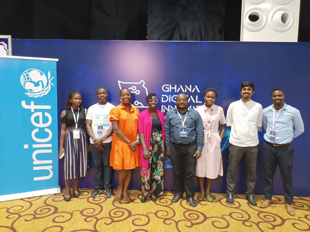 UNICEFGhana's tweet photo. Delighted to host discussions at the Ghana Digital Innovation Week on the digital divide, gender equity &amp; how Digital Public Goods can help #GlobalGoals targets. UNICEF’s @FiachraMcAsey led the #GDIW 'Investing in Open-Source for an Equitable World’ talk. #ForEveryChild solutions https://t.co/7D9nRKHpeF