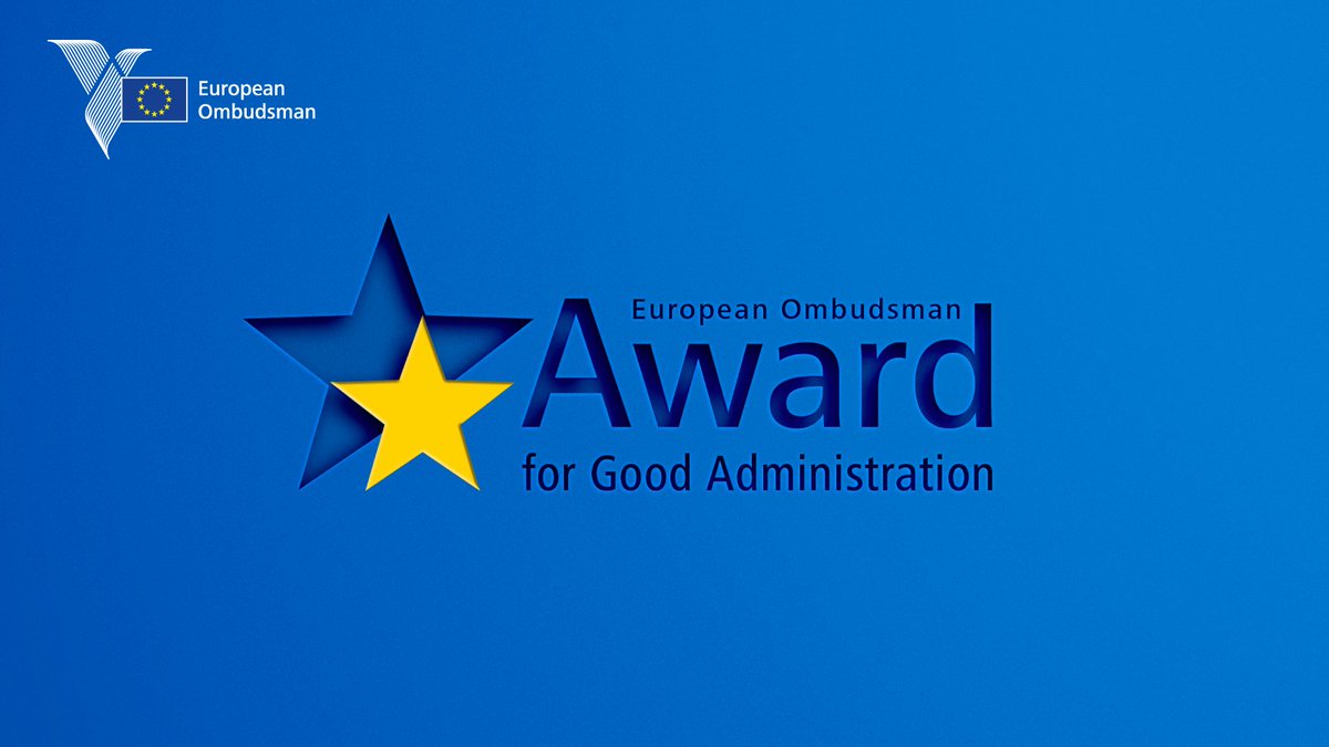 📣 Call for nominations! The @EUombudsman has launched its 4th 🇪🇺 ‘Award for Good Administration’ 🏅 Know a project with a positive impact on EU citizens? Or contributed to an interesting project yourself? Submit your nomination by 31 January 👉 europa.eu/!HYMG89 #EOaward