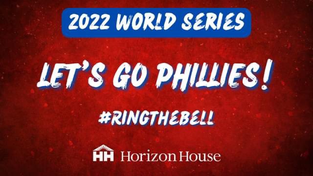 Horizon House (@horizonhouse_tw) on Twitter photo The World Series begins tonight, and you already know who we're rooting for...
LET'S GO <a href="/PHILLIES/">Philadelphia Phillies</a>!!!
#RingTheBell The World Series begins tonight, and you already know who we're rooting for...
LET'S GO <a href="/PHILLIES/">Philadelphia Phillies</a>!!!
#RingTheBell