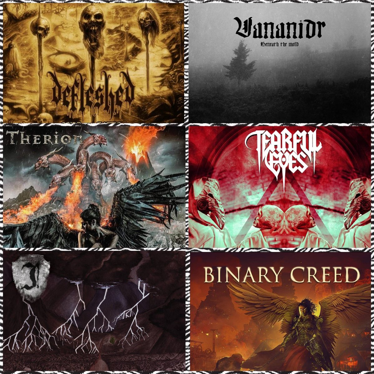 Vegmarg's tweet photo. NEW RELEASES THIS WEEK! @_Therion #Defleshed #BinaryCreed #Jordfäst #Vananidr @Tearfuleyes_Swe  #Sickrecy #Väkären @MetaliteSweden #CultoftheFox @John_Norum @WormwoodSWE 🇸🇪 https://t.co/TTMuxEvoFC