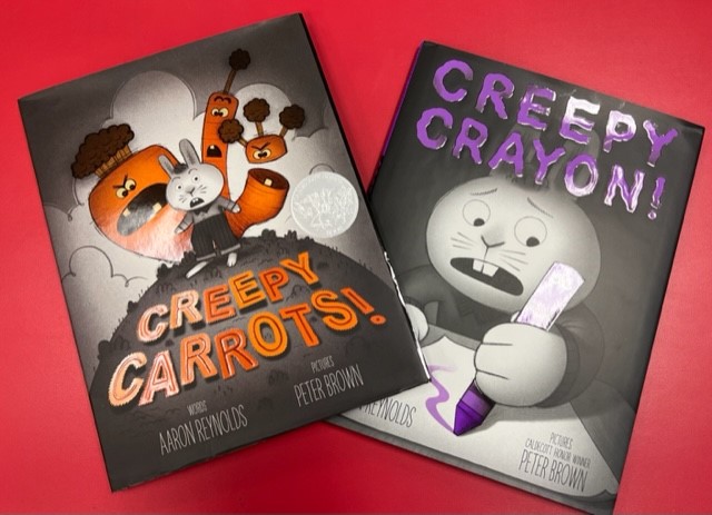 Our students loved reading Creepy Carrots & Creepy Crayon by @areynoldsbooks this week, especially with the @Novel_Effect soundscape! @Davis_Dragons