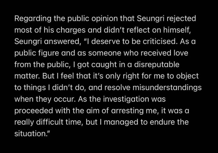 manonaswann's tweet photo. But what about Seungri’s Human Rights

I personally believe that various constitutional and universal human rights were breached including the presumption of innocence and freedom from coercion, duress or threat and, potentially, the right to be tried by a judge 

1/ https://t.co/OhB62zNP6p