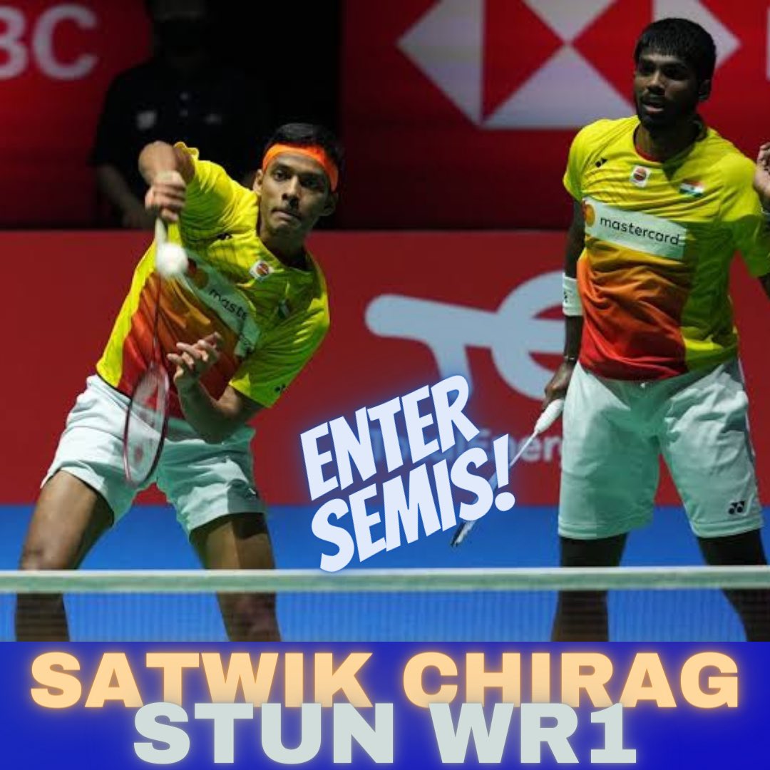 SatChi Stun WR1 | Enter SemiFinal There is no stopping ✋🏻 @satwiksairaj and @Shettychirag04 as they topple the WR1 pair Hoki/Kobayashi in straight games at #FrenchOpen2022 They won against the Japanese pair 23-21,21-18 Congratulations 🎉