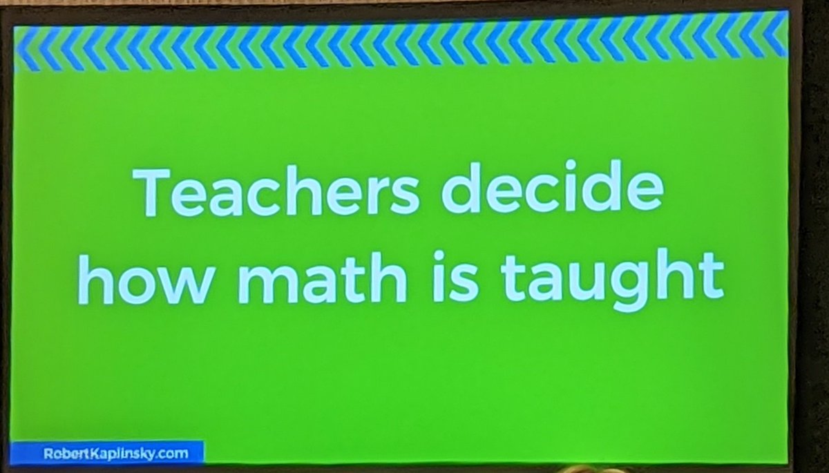 'The job of a teacher is not to teach the textbook, it's to teach the standards. Teachers decide how the math is going to be taught.' @robertkaplinsky at #AMTNYS2022