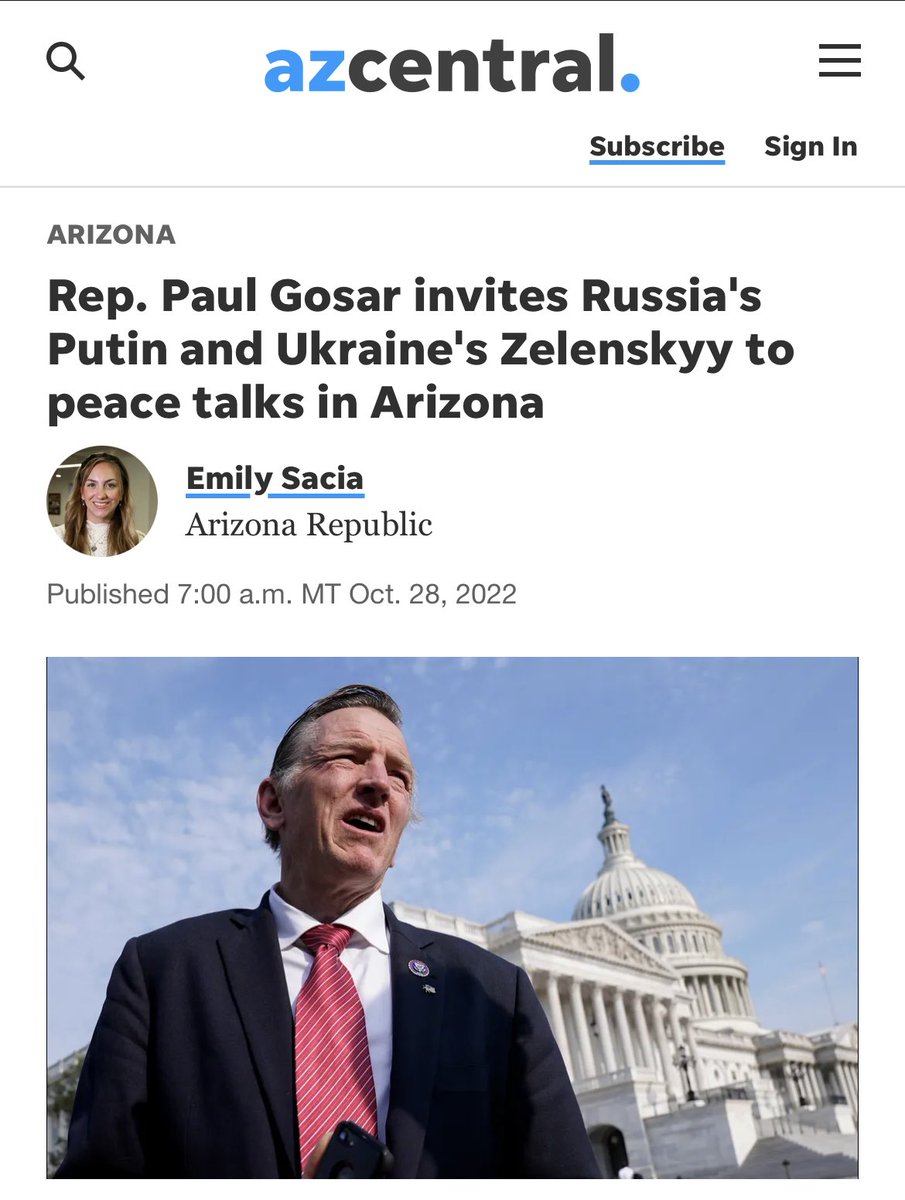 drowyourboat's tweet photo. #Paulgosar What a joke Gosar! You’re a Russian asset and a US insurrectionist. I’m praying you lose reelection. https://t.co/Vh9iFtU3nU