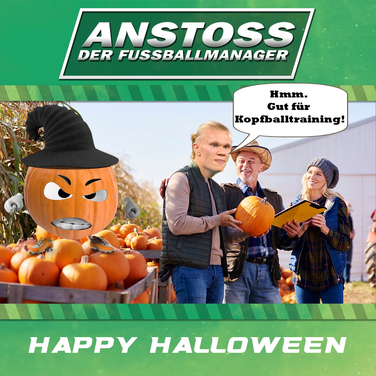 Ein bisschen verfrüht, aber passend für das kommende Wochenende - schöne Halloween Grüße von unserem Team. Macht euch ein schrecklich schönes Wochenende und freut euch auf nächste Woche, wenn es dann wirklich endlich heißt: Anstoss!
#anstoss #toplitz #Haaland  #Halloween