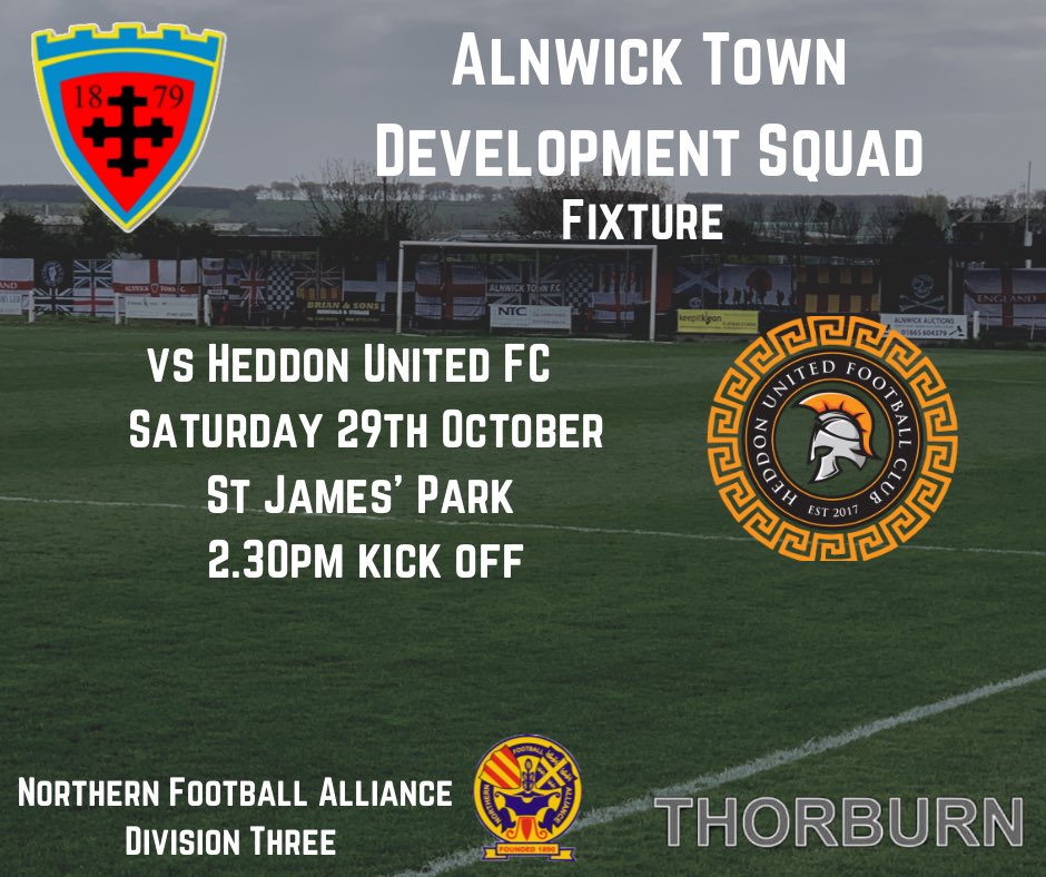 DevSquad_ATFC's tweet photo. Next up….

The lads welcome @HeddonUnitedFC to St James’ Park tomorrow afternoon in what should be an entertaining too 4 contest

#ATJFC #ATDS #Fixture https://t.co/atqif5aKgT