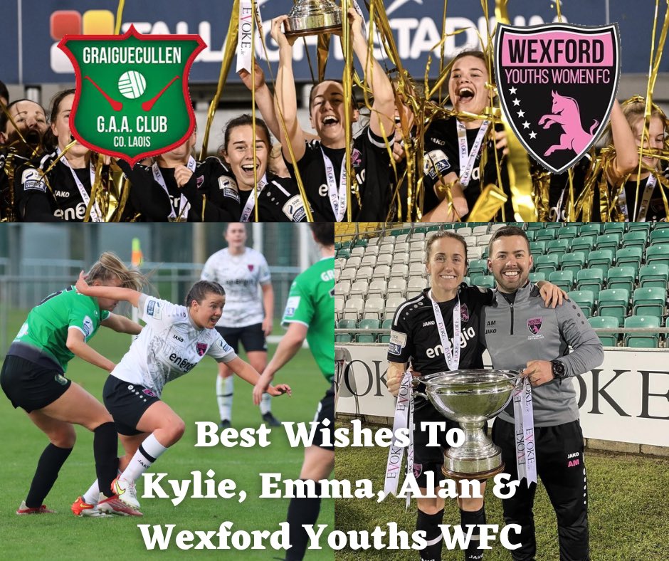 Title Decider 🏆 

Best wishes to our very own Kylie Murphy, Emma Walker, Alan Malone and Wexford Youths Womens Football Club versus Shelbourne FC in tomorrows League of Ireland title decider in Ferrycarrig Park, Wexford. 

The game will be live on TG4 at 5.20pm.