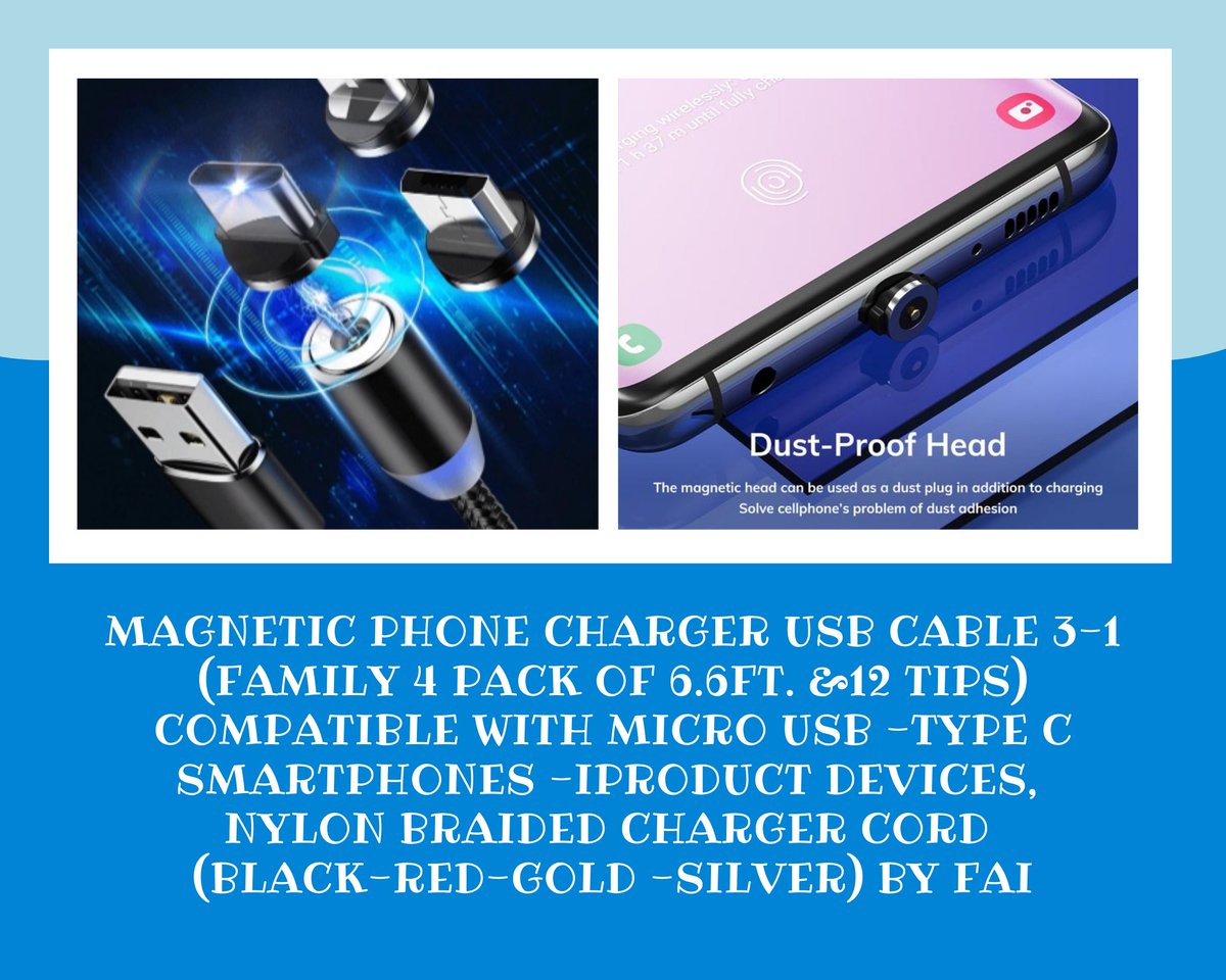 FaiHelp's tweet photo. FAI magnetic phone charger with 360° rotatable design allows you to charge your phone in any direction, instantly switch devices with a single cord.
#3in1 #magnetic #phone #charger #microUSB #typeC #iProducts Get yours now! Click the link below.
https://t.co/y44FI9ygCJ https://t.co/deTkiyAhfu