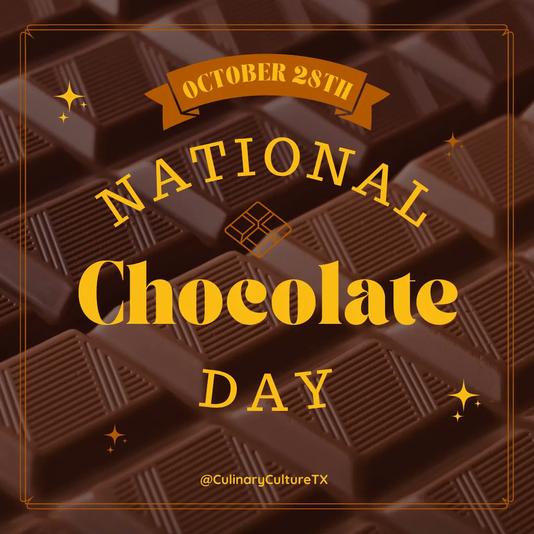 CulinaryCultur1's tweet photo. Probably one of the most important days of the year, Happy National Chocolate Day! This versatile ingredient found its way into desserts, savory dishes, and our hearts. How do you chocolate? #CulinaryCulture #ResearchChefs #FoodHoliday https://t.co/iJa4mGBlq2