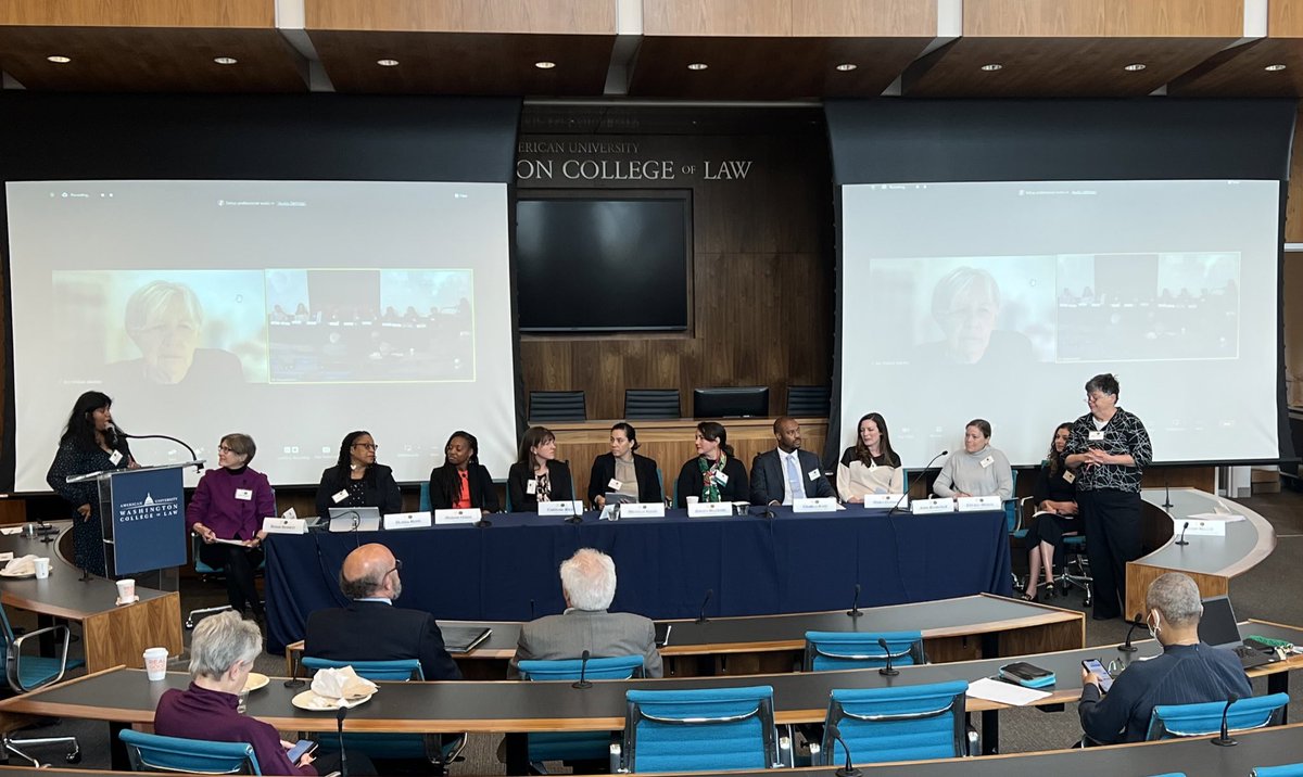DeanFairfaxEsq's tweet image. Fantastic panels featuring those responsible for the establishment and growth of our pathbreaking @wclclinic and our current Practitioners-in-Residence who work with @AUWCL faculty to teach our students and who represent the future of clinical legal education. #FiftyandForward