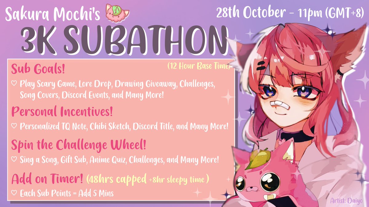 sakumochi_art's tweet photo. LIVE NOW with Mochi's 3k Subathon! Come join us!
------> https://t.co/NIp9uybrSL

#Vtuber #VtubersEN #VtuberUprsing https://t.co/wSZ2VSveLf