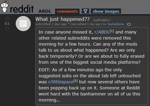 Reddit Lies on Twitter: "Reddit has started cracking down on "diaper
