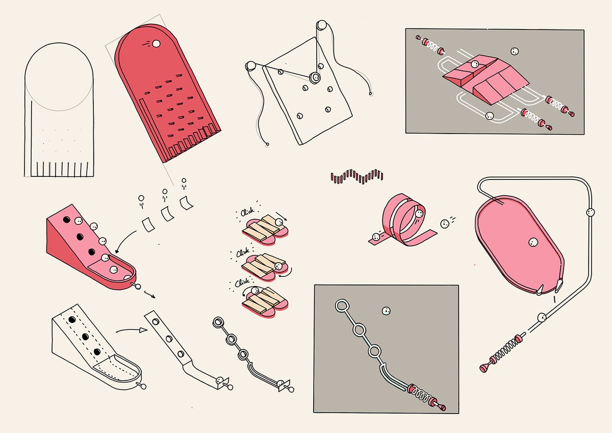 Some early contraption sketches from Automatoys in <a href="/Procreate/">Procreate</a>