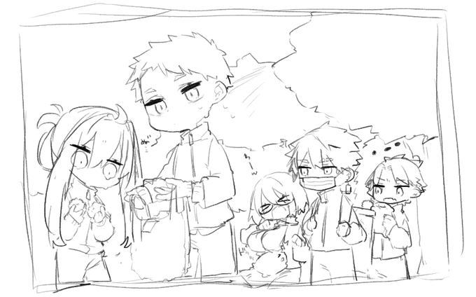 栗拾いの落書き 