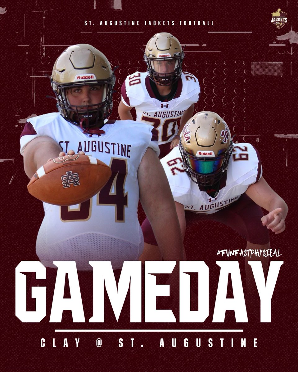 Jackets Game Day! Jackets host Clay HS for the 3S District 4 Champioship. Kickoff at 7:00 p.m. Go Jackets! #FunFastPhysical 🎟️ gofan.co/app/events/637… 📺 Facebook The 904 Now app 📻 102.1 FM WFOY