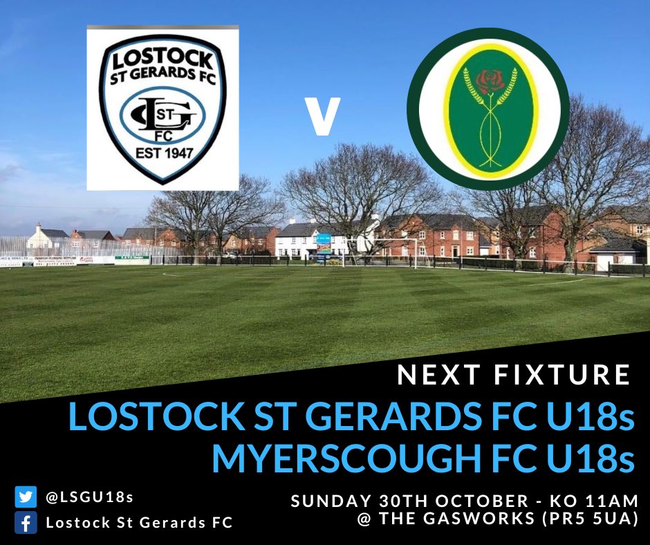 LSGU18s's tweet image. ⚫️⚪️🔵 Sunday Fixture ⚫️⚪️🔵

🆚 Myerscough u18s
🏆 @lancssundayleag 
🗓 Sunday 30th October 
🏟️ HOME @ “The Gasworks”
🕰 11am
💷 FREE Admission
🚙 FREE Parking
🧃🍫 Refreshments available 

⚫️⚪️ #Gerards