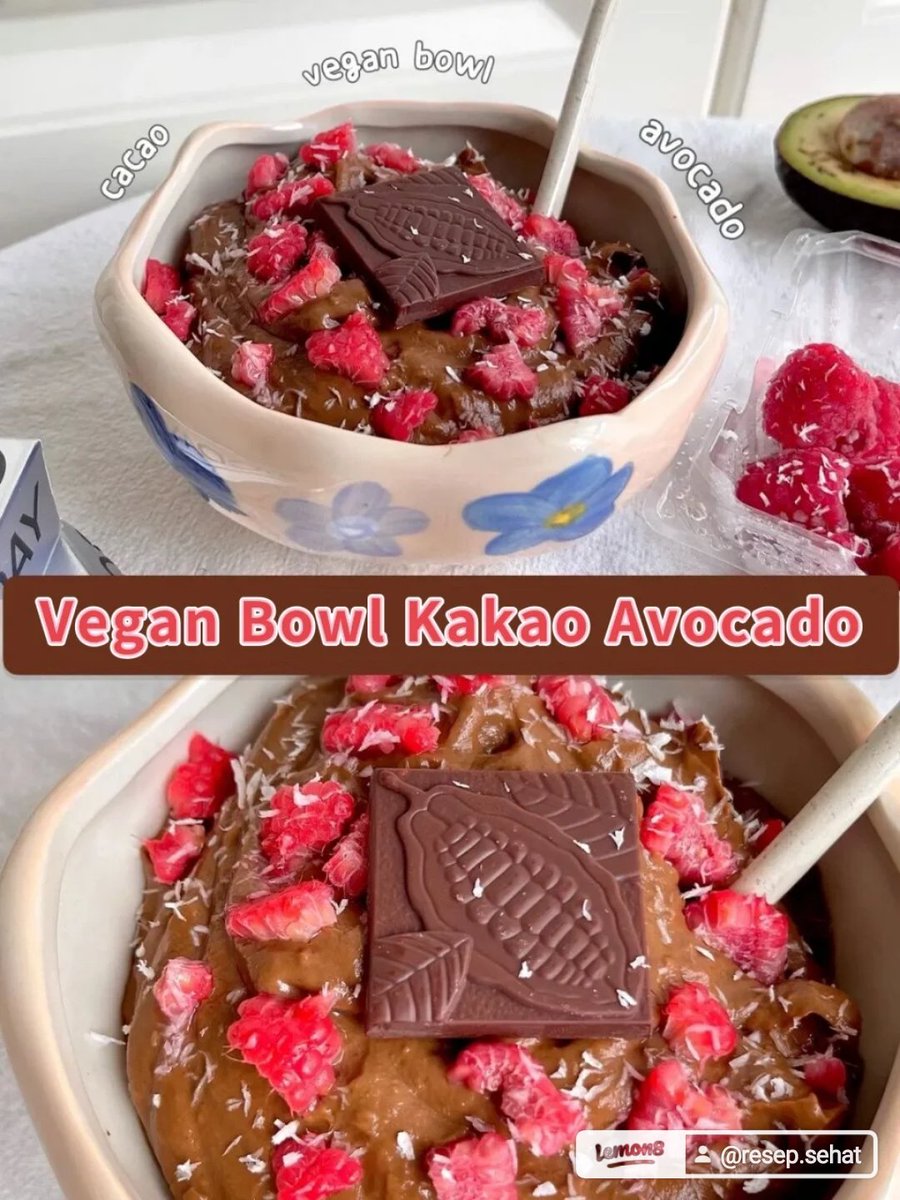 resepsehat_'s tweet photo. 🥑🌰VEGAN BOWL KAKAO AVOCADO 🌰🥑

Antioksidan cocoa mousse vegetarian friendly 0 laktosa‼️😍
Resep ini vegetarian! Ramah vegetarian!😍
 
-A thread

#fatrecipeshare  #Rendahgula  #Tutorialdessert  #Desserttanpagula  #Tutorialmakananpenutup https://t.co/wEh8Tz266O
