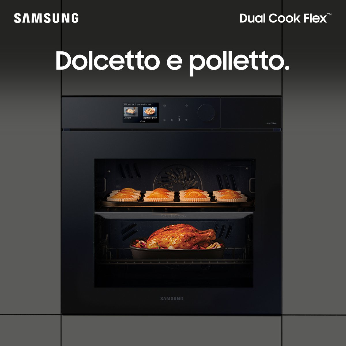 SamsungItalia's tweet photo. Con #DualCookFlex™ prepari i piatti che vuoi, anche in contemporanea. Così non devi scegliere tra dolcetto o polletto! 🎃 https://t.co/xuBhbjFRGZ https://t.co/tFm0x95ueJ