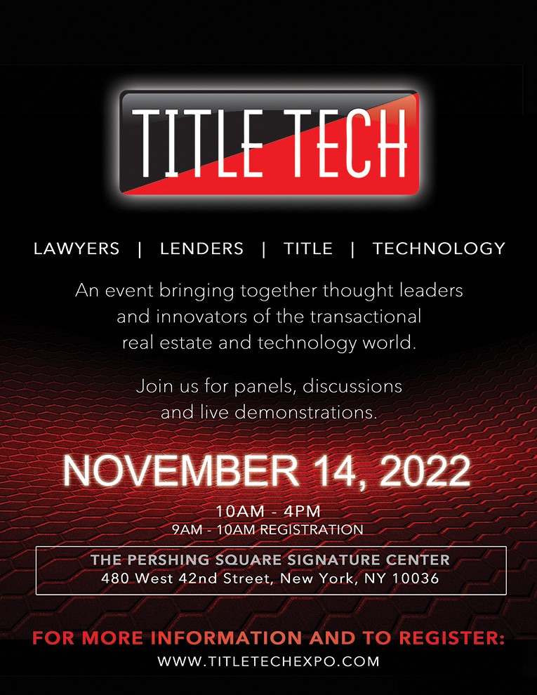 TitleTechNY's tweet photo. 3 years in the making-hope you can join us 11/14 in NYC for #TITLETECH by the @NYSLTA & taking place at the incredible @signatureinnyc.
Some topics - eClosings and RON/RIN/IPEN, Blockchain, Wire Fraud, Real Time Payments, Cyber Security, Automation & more
https://t.co/q3sygPaHia https://t.co/DJX2ZHYhCl