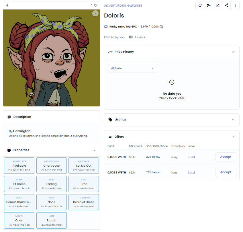 Cʀᴇᴀᴛᴇ ʏᴏᴜʀ ᴏᴡɴ #Halfling's Sᴛᴏʀʏ 📖✍️

Lɪᴋᴇ ᴡᴇ sᴀɪᴅ ᴍᴀɴʏ ᴛɪᴍᴇs ʙᴇғᴏʀᴇ, ᴡᴇ ᴄᴏɴᴛɪɴᴜᴇ ᴛᴏ ʙᴜɪʟᴅ 💪

Yᴏᴜ ᴀʀᴇ ɴᴏᴡ ᴀʙʟᴇ ᴛᴏ ɢɪᴠᴇ ʏᴏᴜʀ Hᴀʟғʟɪɴɢ ᴀ ɴᴀᴍᴇ ʙʏ ʏᴏᴜʀ ᴏᴡɴ ᴄʜᴏɪᴄᴇ ᴀɴᴅ ᴡʀɪᴛᴇ ɪᴛs sᴛᴏʀʏ🤩.

#Storytelling #NFTs
1/3