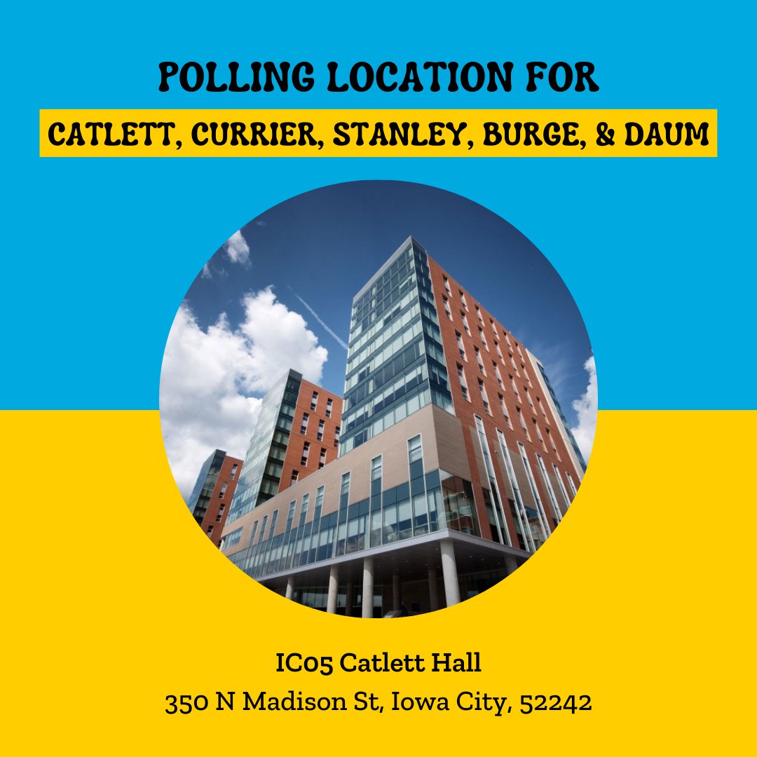 VoteHawk's tweet photo. Do you live in the dorms here at the university?  Check out these graphics to locate where your polling place is for the midterm election on November 8th! #VoteUIowa 😀 https://t.co/17wEL4kZfG