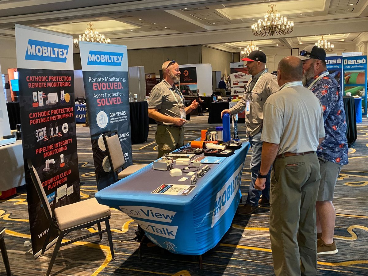 MobiltexCorTalk's tweet photo. Last day at #AMPPEastern and it's been fun! Hope you'll come by our booth and say hello to Brad, Don, and Maurie and check out our latest release, the CorTalk RDL1 Fast Sampling Datalogger + RMU

#remotemontioring #cathodicprotection #pipelineintegrity #corrosionprotection #ampp https://t.co/tYGPgu7SkZ