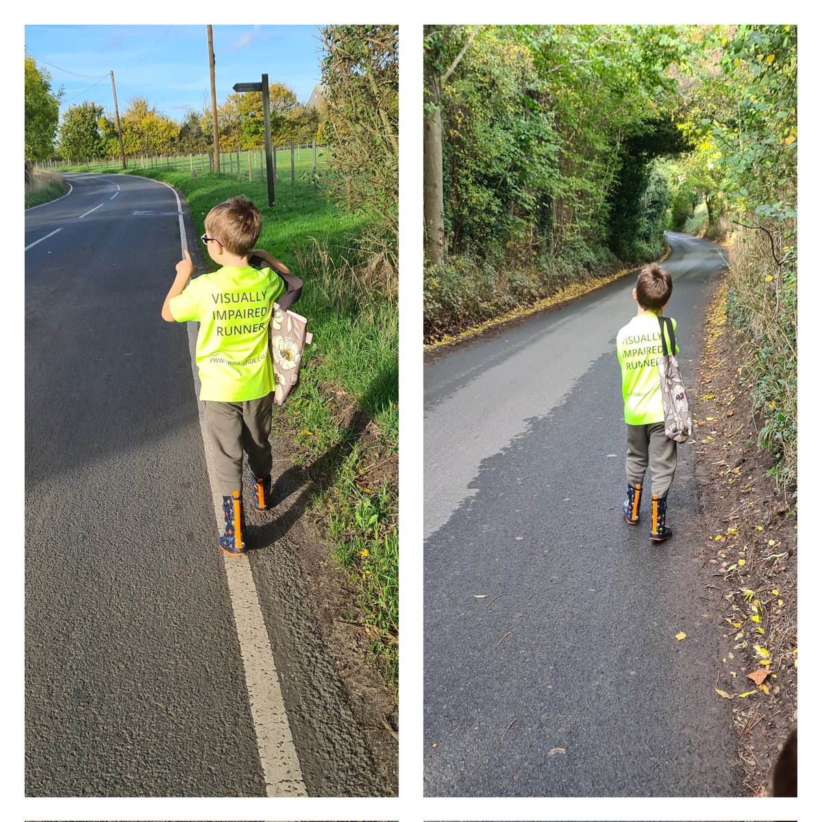 What's one everyday thing that makes your environment more accessible? For us, living rurally, white lines on the road makes it easy to follow and keep to the edge. Wish this was standard practice. Same road two different places. #accessibility #visualimpairment #littlethings