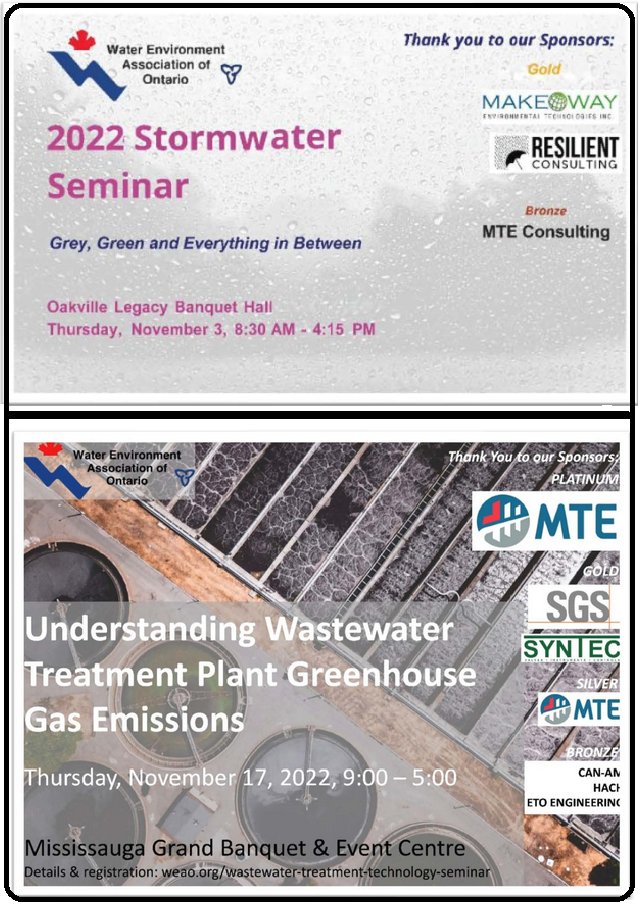 Don't miss these November <a href="/WEAOntario/">WEAO</a> seminars. Register before the deadlines close!🗓️

"#Stormwater Seminar: Grey, Green and Everything in Between" on Nov. 3rd: weao.org/stormwater-sem…

"#Wastewater Treatment Plant #GreenhouseGas Emissions" on Nov. 17: weao.org/wastewater-tre…