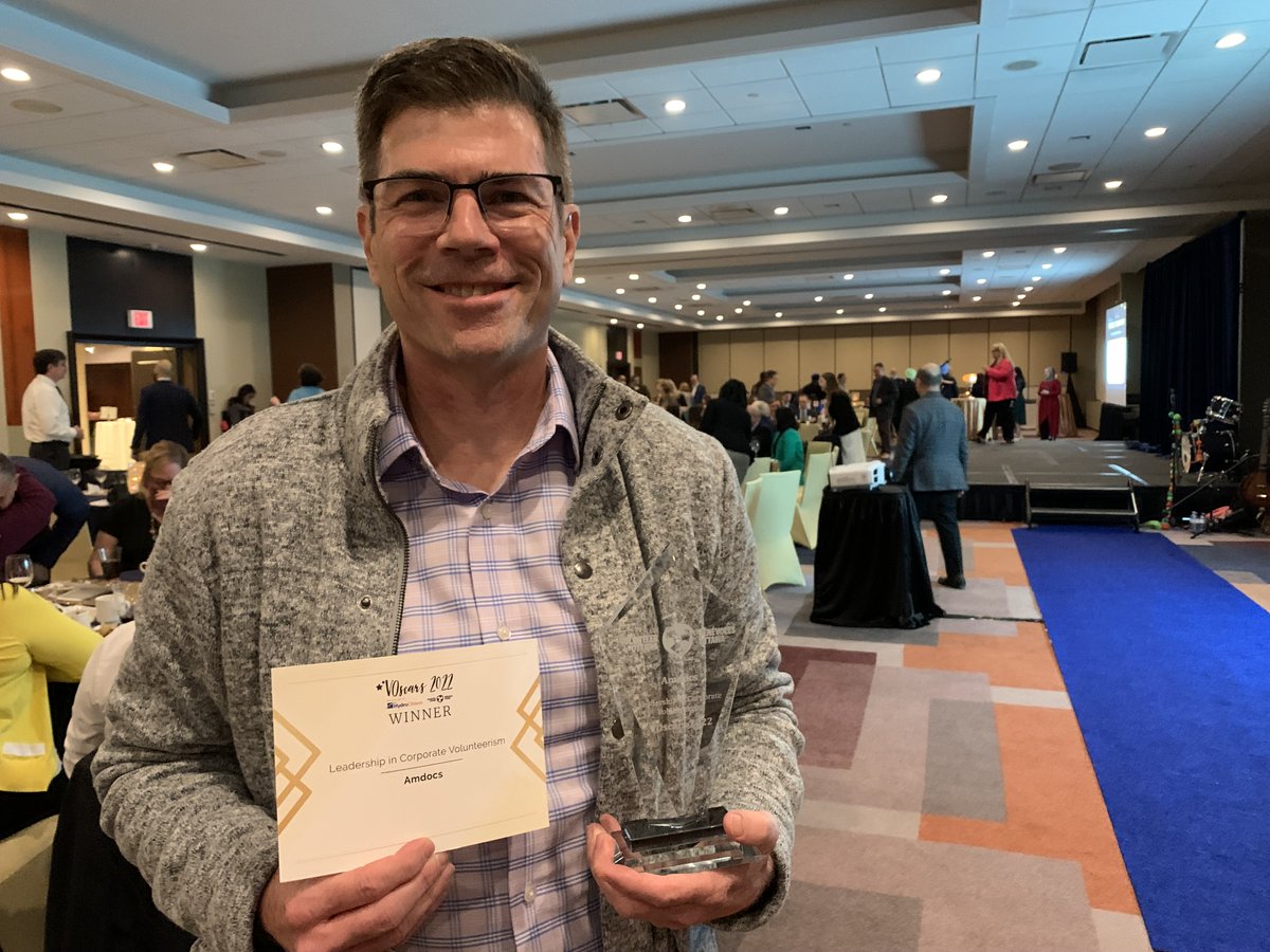 geofdudding's tweet image. Such a thrill for the @Amdocs Ottawa team to win the Leadership in Corporate Volunteerism award at the @VolunteerOttawa  #VOscars, based our work with the amazing @ChristieLake Kids organization!! It is an honor and a privilege to support the work CLK does in our community!