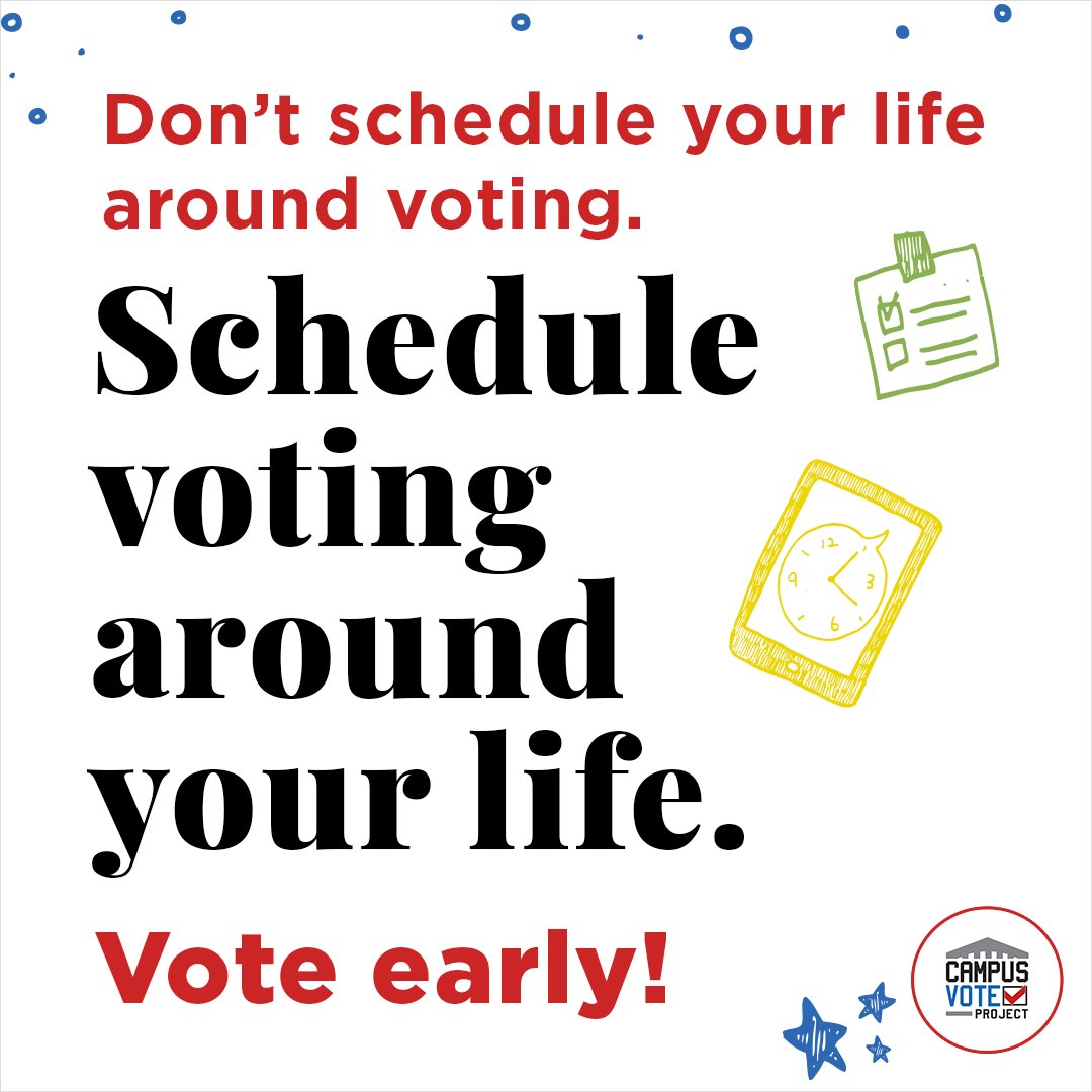 Today is #VoteEarlyDay! Voting early rules – both for in-person and by-mail options – vary widely all over the country. Find out where how you can vote early in your state: voteearlyday.org @VoteEarlyDay