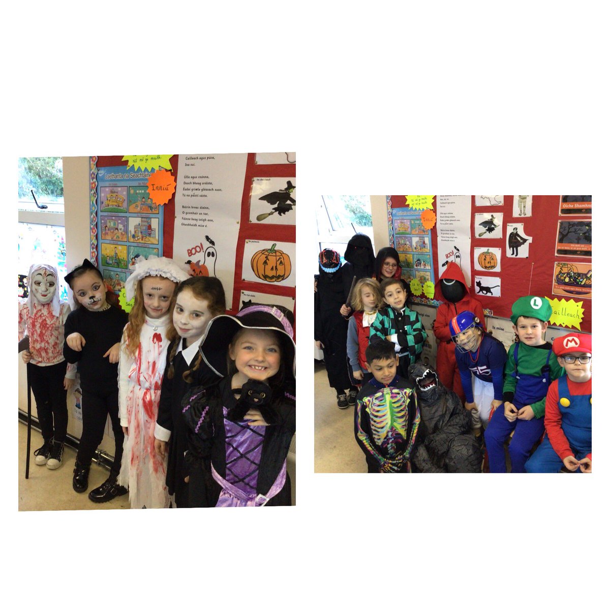 mrdunne_class's tweet photo. We had a super spooky crew in first and second class today. We’re all set for the Halloween season! Happy Halloween everyone! 🎃👻🎃👻 https://t.co/tDDe6Wb179