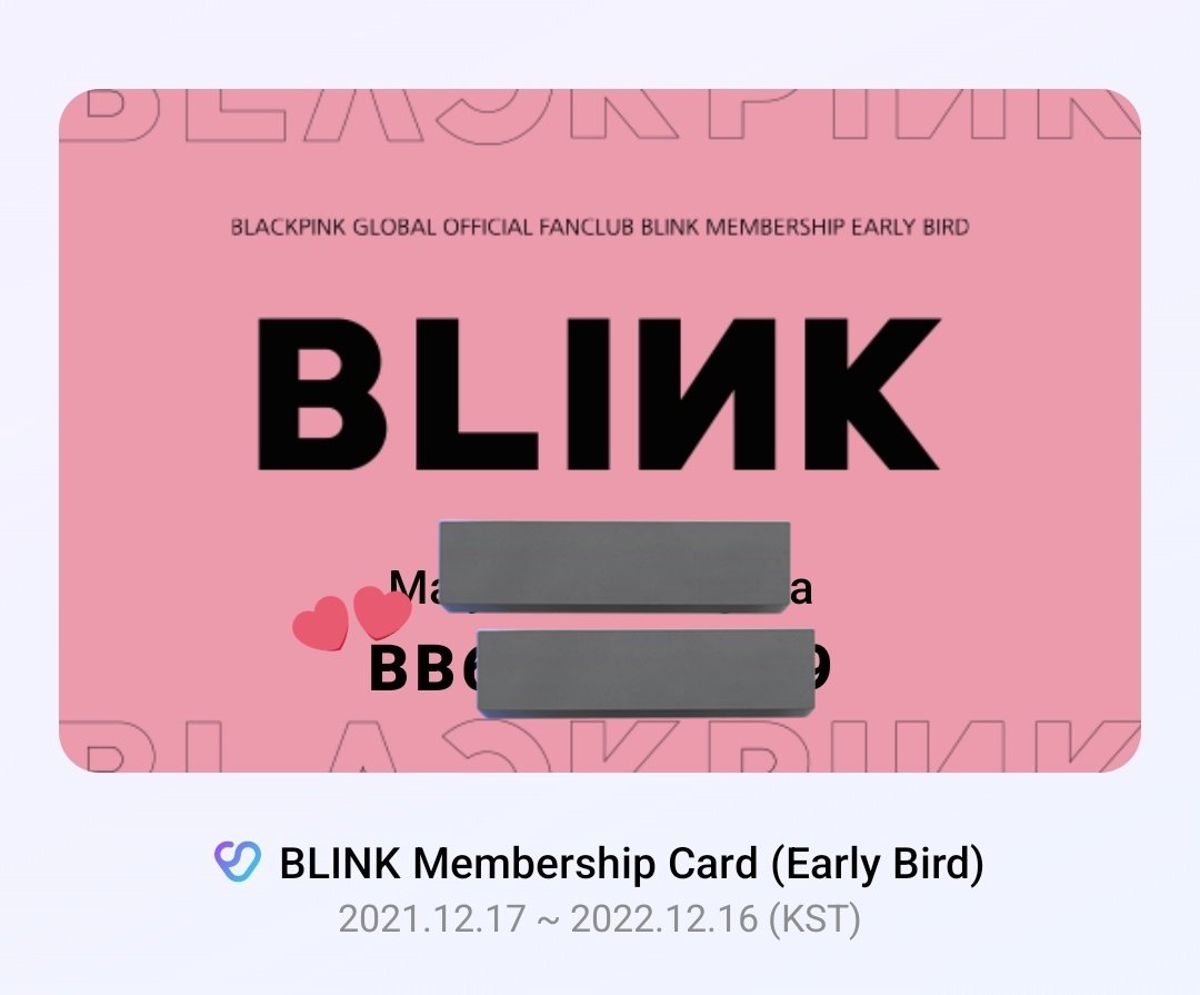 BLACKPINK MEMBERSHIP 特典 カード BLINK FC BLACKPINK Global