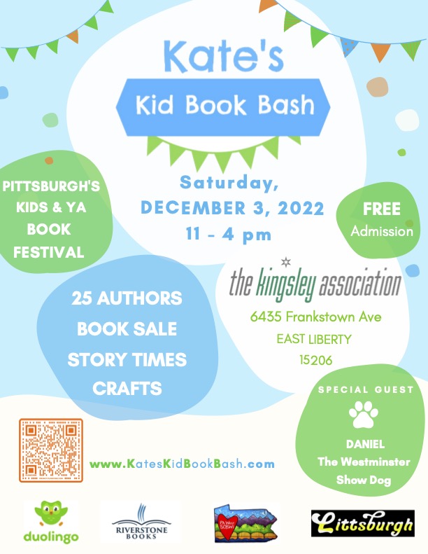 Hey, #Pittsburgh friends: Come out for this fun, free book festival. It's going to be a blast! Plus, books! And a dog! Can't wait to see you there. @KatesKidBooks #kidlit #bookfestival