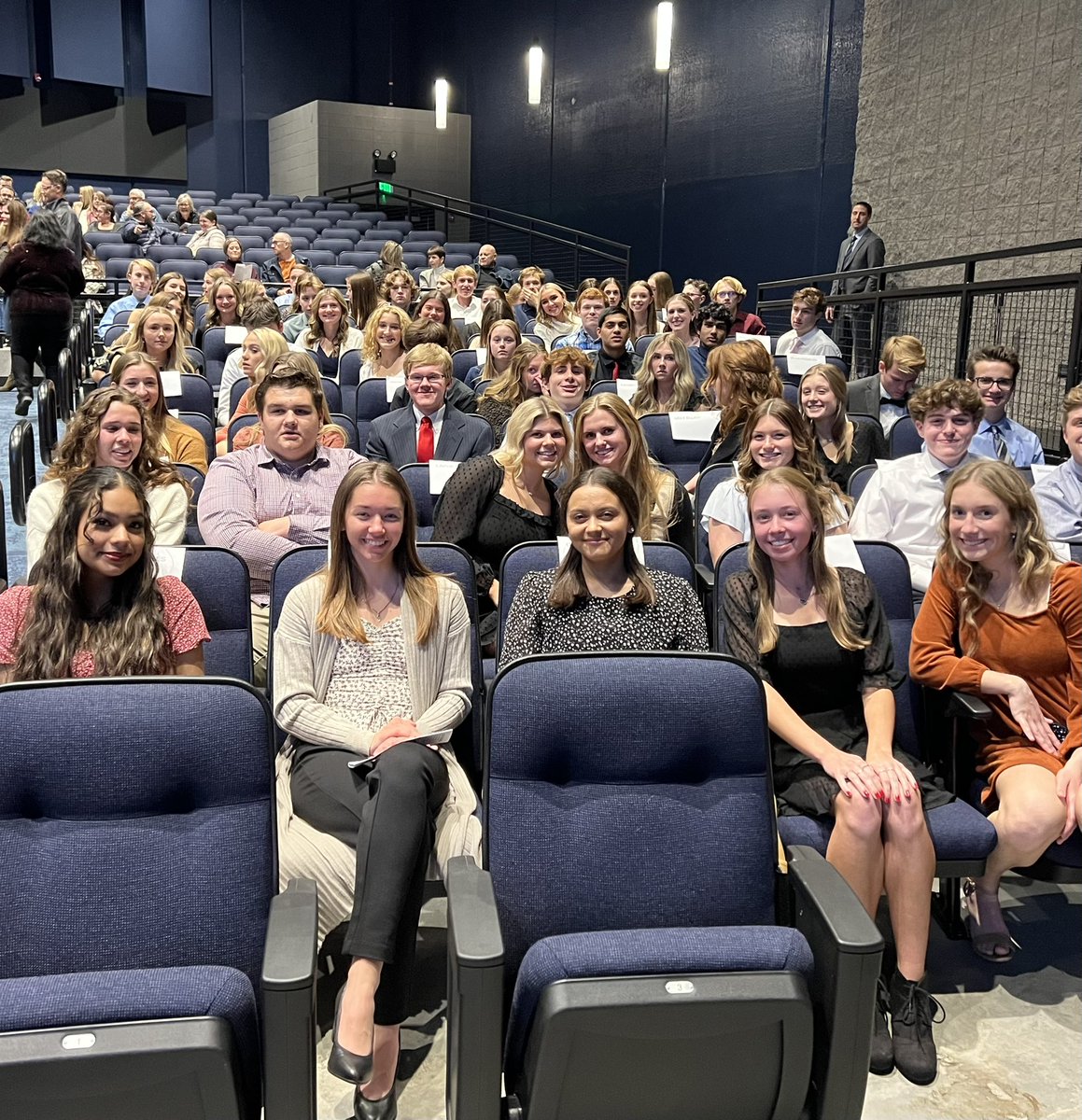NhsCary's tweet photo. Congratulations to our amazing group of newly inducted NHS members!  It was fun to celebrate these students with their parents, families, and classmates there to support them! @CaryGroveHS @kveldyCG #WeBeCG #d155inspire https://t.co/GETRD54Wc0