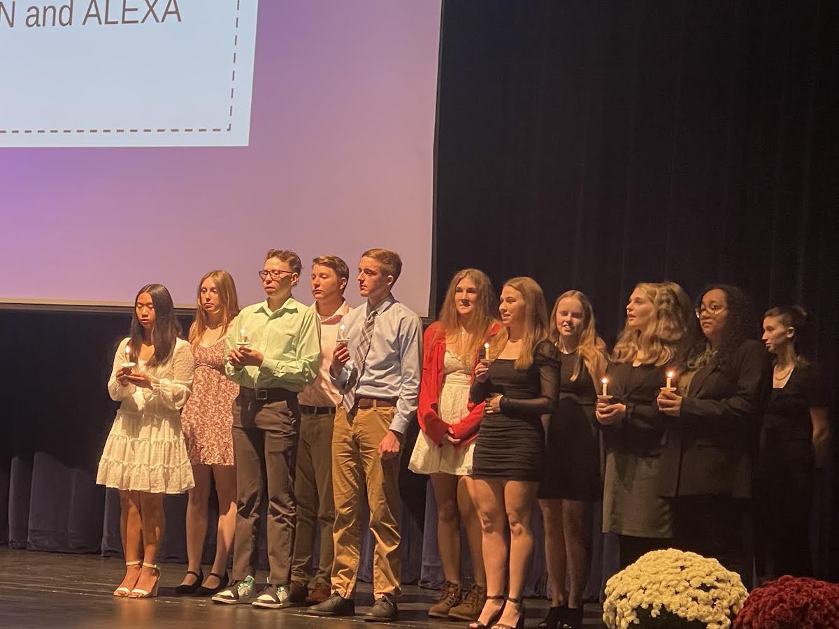 NhsCary's tweet photo. Congratulations to our amazing group of newly inducted NHS members!  It was fun to celebrate these students with their parents, families, and classmates there to support them! @CaryGroveHS @kveldyCG #WeBeCG #d155inspire https://t.co/GETRD54Wc0