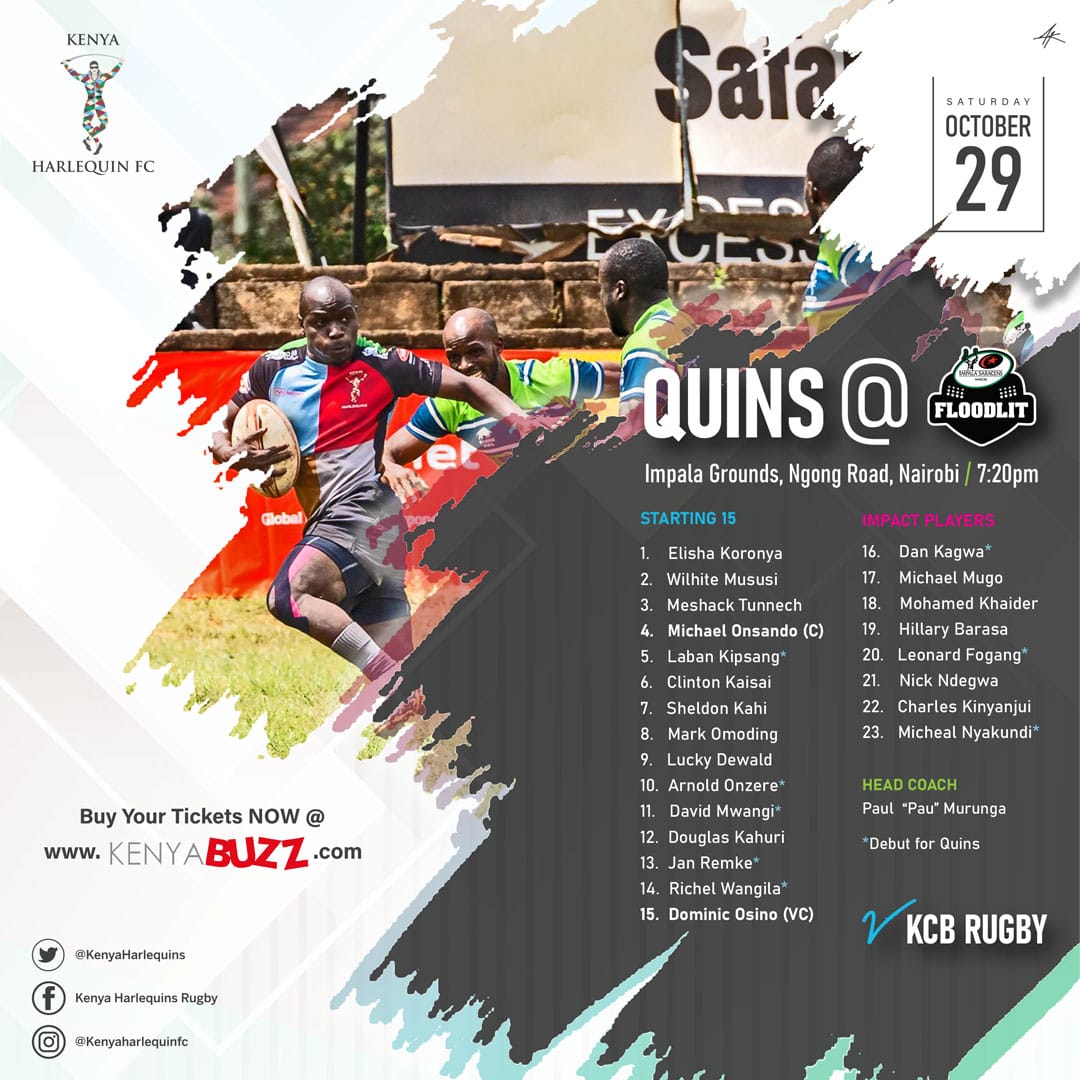 Meet the Floodies Quins Team! Wishing them the very best in the game tomorrow! Cheering you on aaaaaalll the waay!! Quins TUKO!!!! #KenyaHarlequins #SSS
#SureStrongSuperior #QuinsTuko #QuinsFloodies
#Quinsfloodlit2022